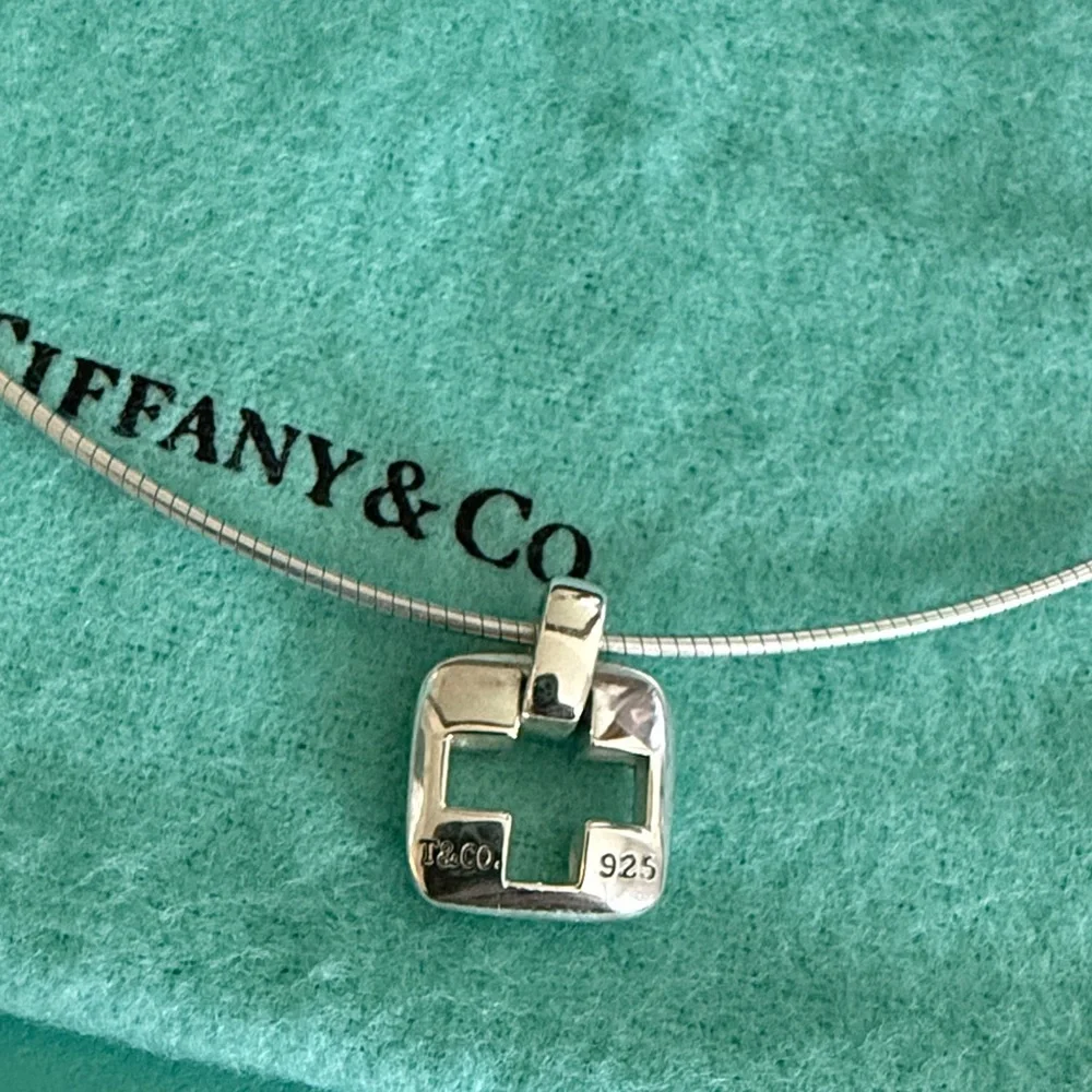 Tiffany & Co. Cross Cutout Pendant Omega Chain Necklace